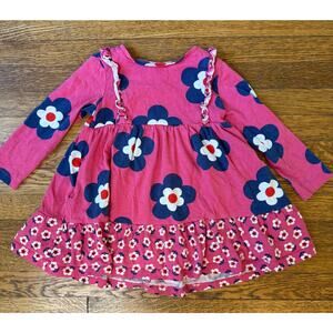 Mini Boden Girls' Pink Flower Dress Size 2-3